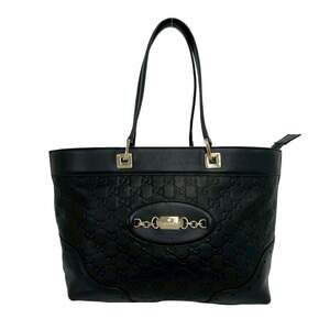 GUCCI Guccissima GG pattern logo gold hardware genuine leather handbag tote b...